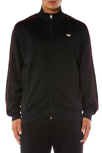 Diesel Zip-up Sweatshirt With Piping In Tobedefined