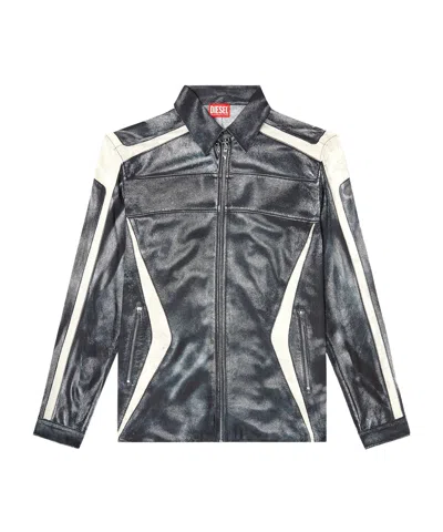 Diesel Zip-fastening Printed Shirt In Blue