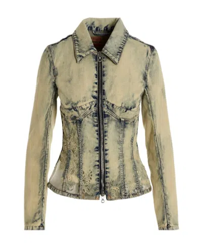 Diesel Zipped Bomber Jacket In Nude