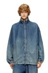 Diesel Zipped Jacket In Fluid Denim In Blue