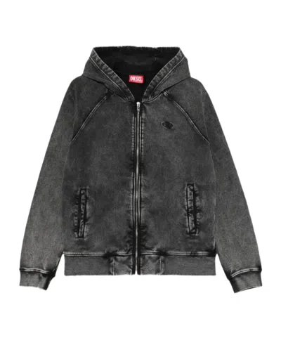 DIESEL DIESEL FADED EFFECT ZIP-UP HOODIE