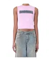 Diesel Zippered Sleeveless Vest In Pink