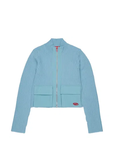 Diesel Kids' Zip-up Cardigan In Blue