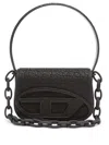 Diesel 1dr Leather Shoulder Bag With Dry Finish In Black