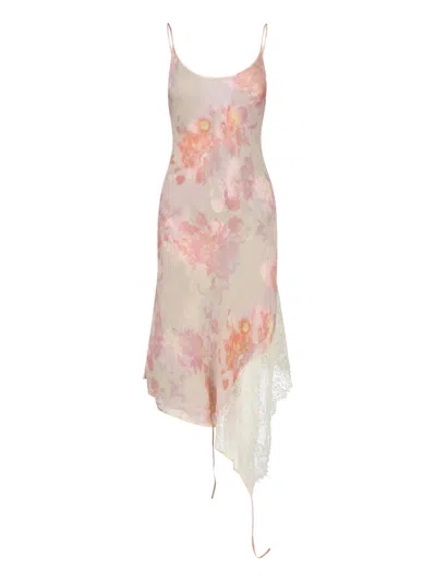 Diesel -inspired Viscose Mini Dress With Contrast Polyamide Details In Multi