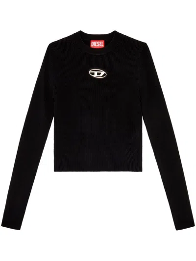 Diesel M-valary Logo-plaque Jumper In Black