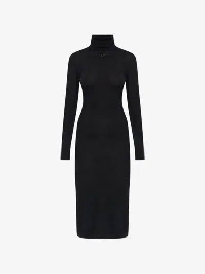 Diesel -style A-line Wool Dress With Tailored Finish In Yellow
