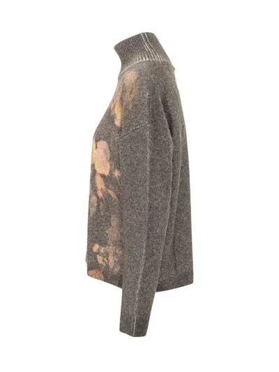 Diesel -style Jacquard Knit Sweater In Purple