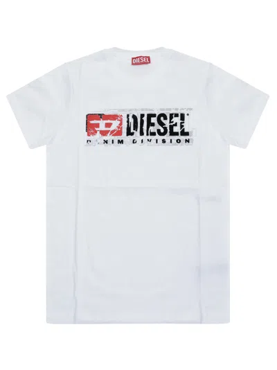 Diesel -style Kids Graphic T-shirt In White