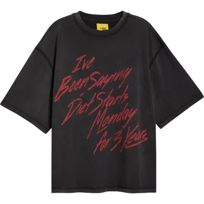 Diet Starts Monday 3 Years Cotton Graphic T-shirt In Black