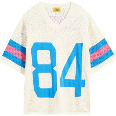Diet Starts Monday '84 Appliqué Mesh Cotton Graphic Jersey In Cream/blue