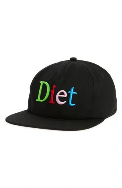Diet Starts Monday Apple Embroidered Baseball Hat In Black