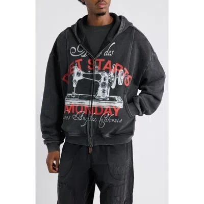 Diet Starts Monday Atelier Graphic Zip Hoodie In Black