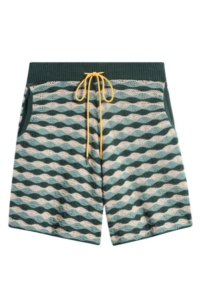 Diet Starts Monday Beach Wavy Cotton Crochet Shorts In Seafoam Wave