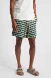Diet Starts Monday Beach Wavy Cotton Crochet Shorts In Seafoam Wave