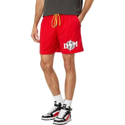 Diet Starts Monday Bolt Shorts Men's Red Mesh Elastic Waist Performance Frog300 In Multi