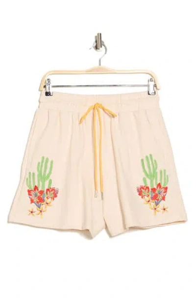 Diet Starts Monday Cactus Floral Bay Shorts In Cream