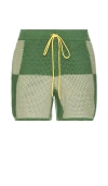 Diet Starts Monday Checker Crochet Short In Green