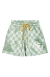 Diet Starts Monday Checkered Nylon Shorts In Green