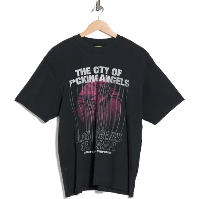 Diet Starts Monday City Of Angels Cotton Graphic T-shirt In Black