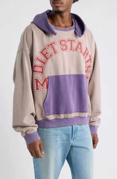 Diet Starts Monday Collegiate Overlap Cotton Hoodie In Multi
