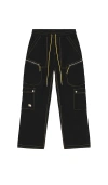 Diet Starts Monday Contrast Cotton Ripstop Cargo Pants In Black