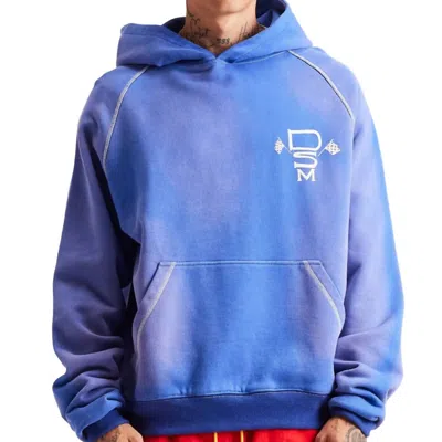 Diet Starts Monday Contrast Stitch Hoodie In Washed Blue In Multi