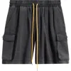 Diet Starts Monday Cotton Drawstring Cargo Shorts In Black