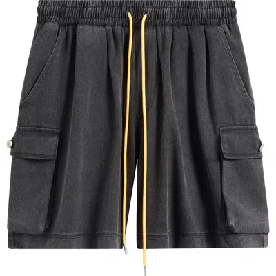 Diet Starts Monday Cotton Drawstring Cargo Shorts In Black