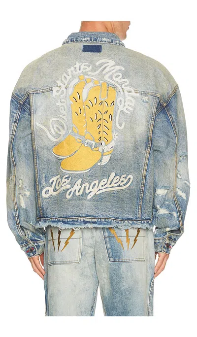 Diet Starts Monday Cowboy Trucker Jacket In Gray