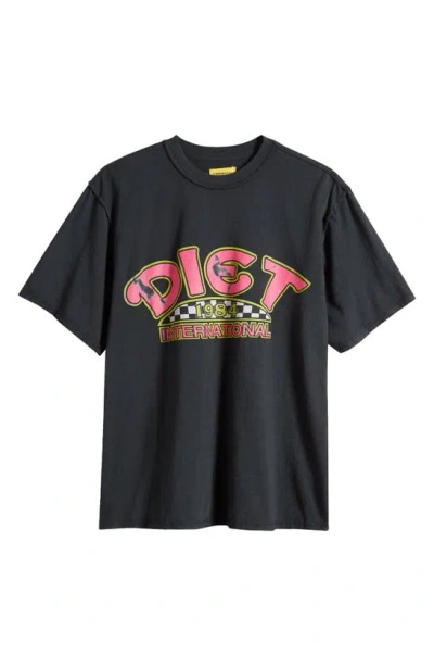 Diet Starts Monday Diet Intl Cotton Graphic Tee In Vintage Black & Pink