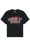 Diet Starts Monday Diet Intl Cotton Graphic Tee In Vintage Black & Pink