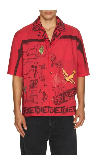 Diet Starts Monday Doodle Button Up Shirt In Black