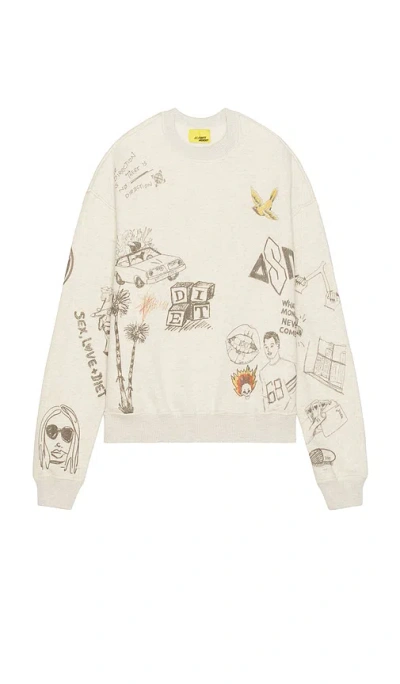 DIET STARTS MONDAY DOODLE CREW NECK SWEATSHIRT