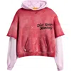 Diet Starts Monday Double Layer Distressed Hoodie In Red