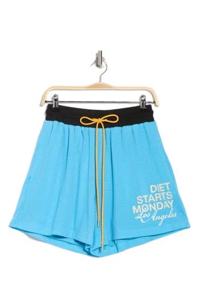 Diet Starts Monday Drawstring Mesh Shorts In Blue