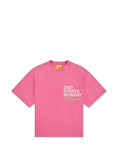 Diet Starts Monday Dsmla Logo-print Cotton T-shirt In Pink