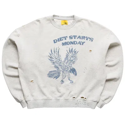 Pre-owned Diet Starts Monday Eagle Sweatshirt 'heather Grey/blue' | Men's Size L In Gray