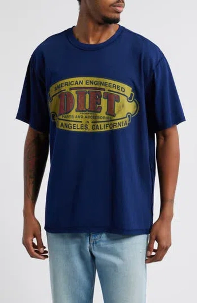 Diet Starts Monday Engineered Supima® Cotton Graphic T-shirt In Blue