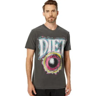Diet Starts Monday Eyeball T-shirt Men's Vintage Black Graphic Print Frog276 In Gray