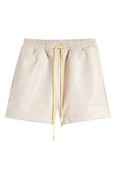 Diet Starts Monday Faux Leather Shorts In Beige