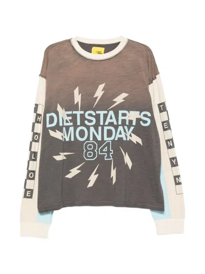 Diet Starts Monday Graphic-print Panelled Long-sleeved T-shirt In Multi