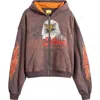 Diet Starts Monday Hell Bent Embroidered Half Zip Cotton Graphic Hoodie In Brown