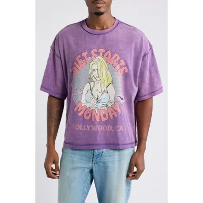Diet Starts Monday Hollywood Crewneck T-shirt In Purple