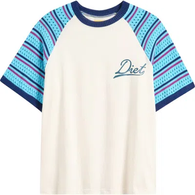 Diet Starts Monday Knit Sleeve Cotton Graphic T-shirt In White