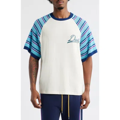 Diet Starts Monday Knit Sleeve Cotton Graphic T-shirt In White