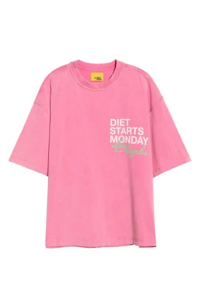 Diet Starts Monday Los Angeles Cotton Graphic T-shirt In Green