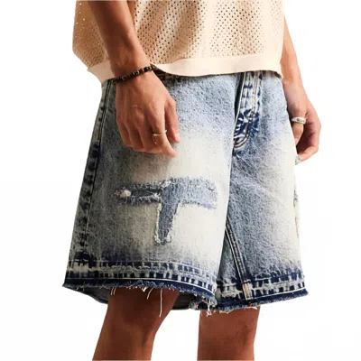 Diet Starts Monday Men's Repair Denim Short In Indigo In Blue
