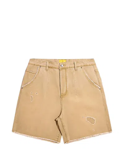 Diet Starts Monday Monday Embroidered Distressed Denim Shorts In Animal Print