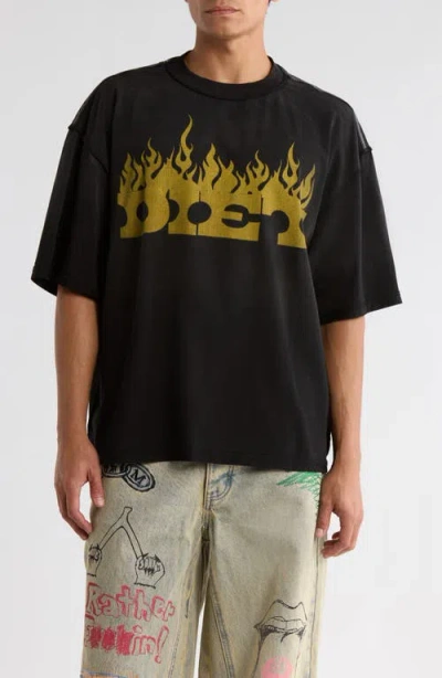 Diet Starts Monday Oversize Flame Logo Graphic T-shirt In Animal Print